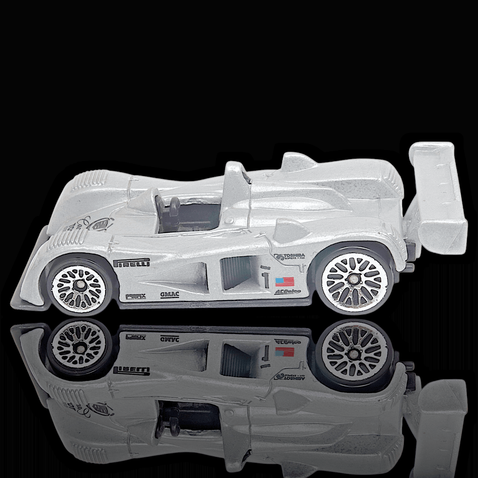 Hot Wheels 2000 CADILLAC LMP ~ GMTM # 1 ~ Silver Race Car 1:64 - Thumbnail 2