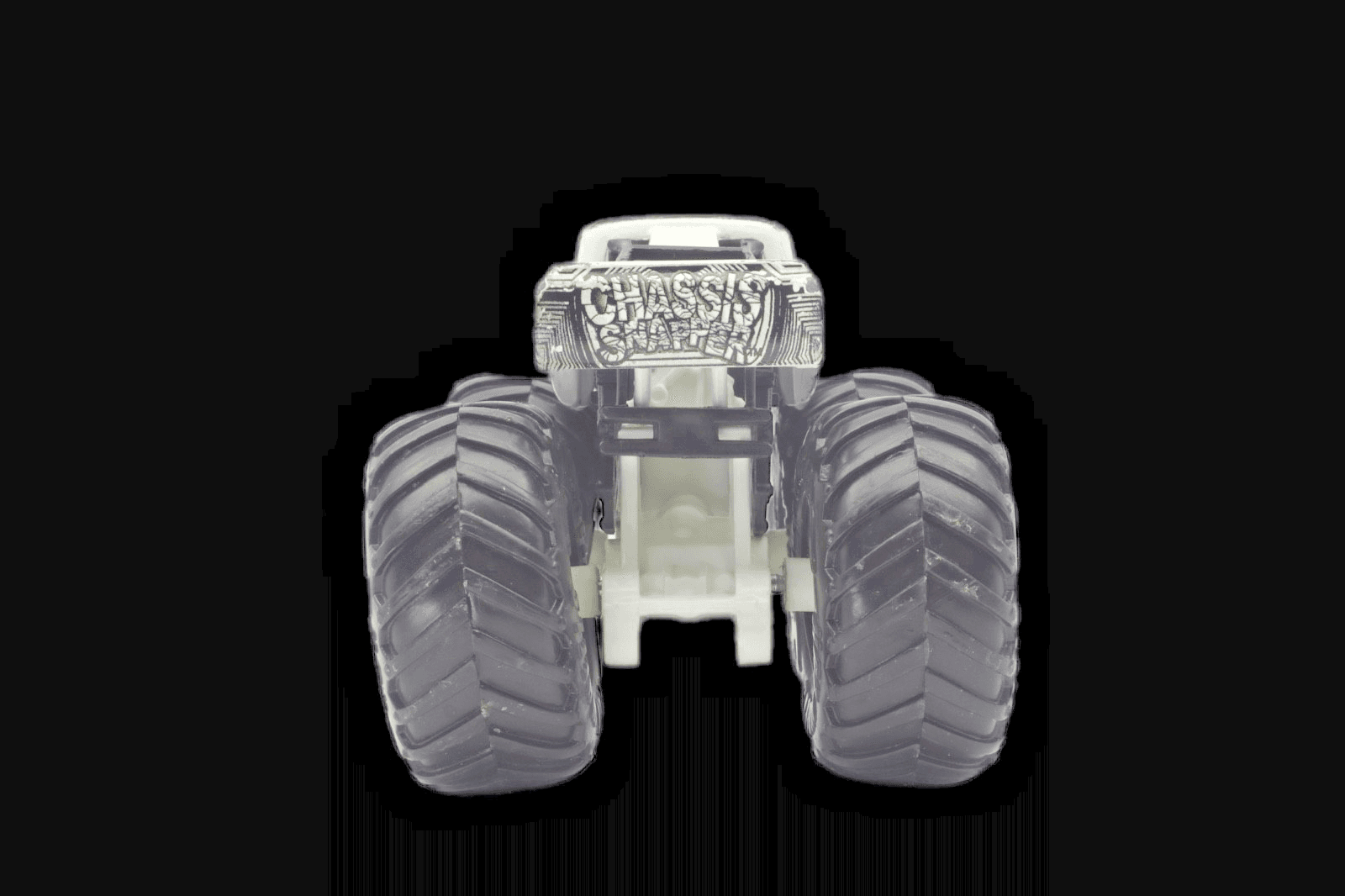 Hot Wheels ~ Monster Trucks Chassis Snapper ~ Black & White Diecast 1:64 - Thumbnail 3