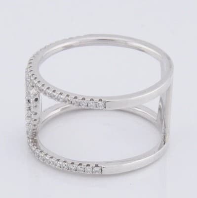Sterling Silver Heart Ring w/ Micro Pave Cubic Zirconia Stones Size 8 - Thumbnail 4