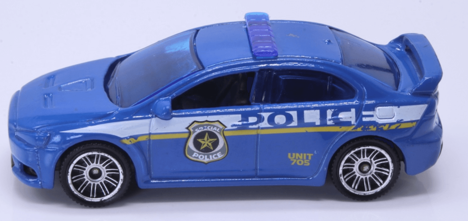 2012 Matchbox Highway Series ~ MITSUBISHI LANCER EVO X POLICE (80/120) Diecast - Thumbnail 4