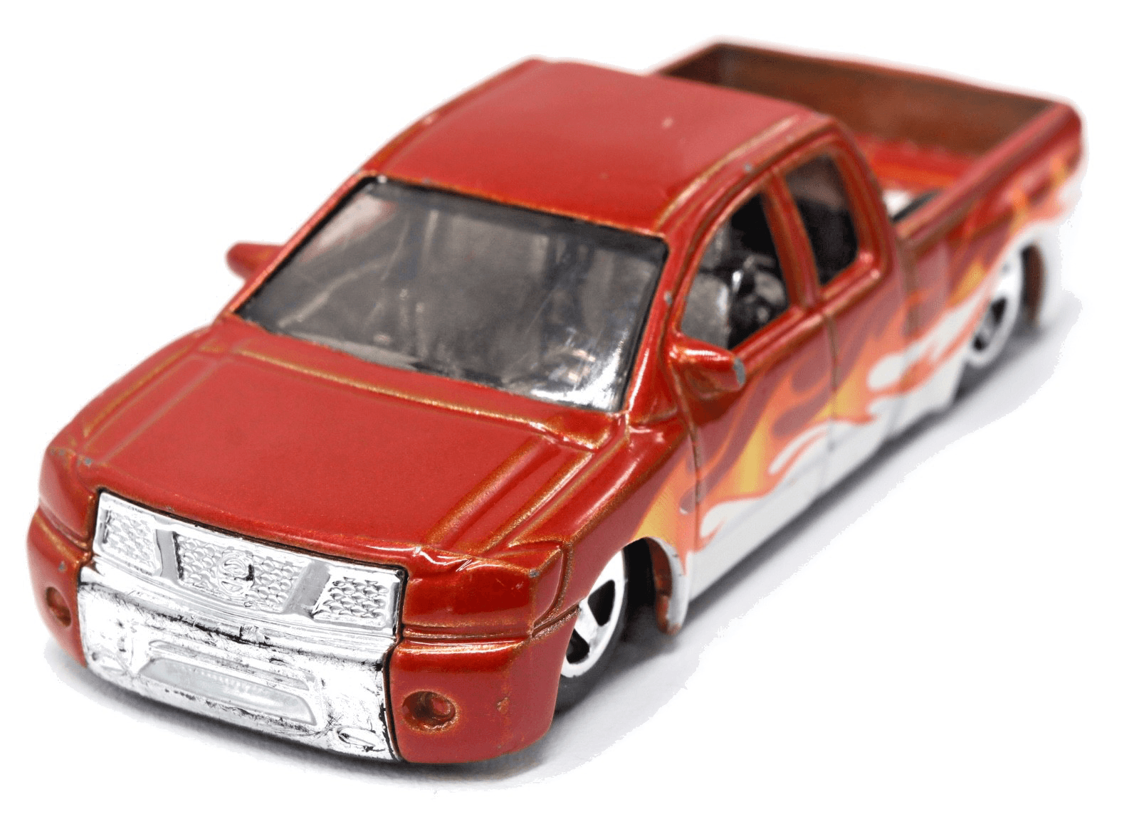 2007 Hot Wheels Hot Trucks ~ NISSAN TTIAN ~ Red w/Flames Diecast 1:64 - Thumbnail 2