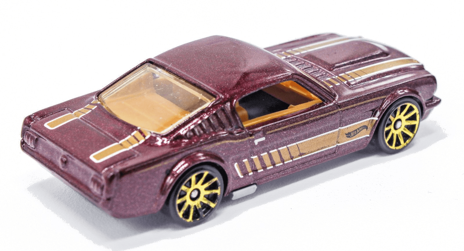 Hot Wheels ~ 1965 MUSTANG 2+2 FASTBACK ~ Burgundy Gold Rims 1/64 - Thumbnail 6