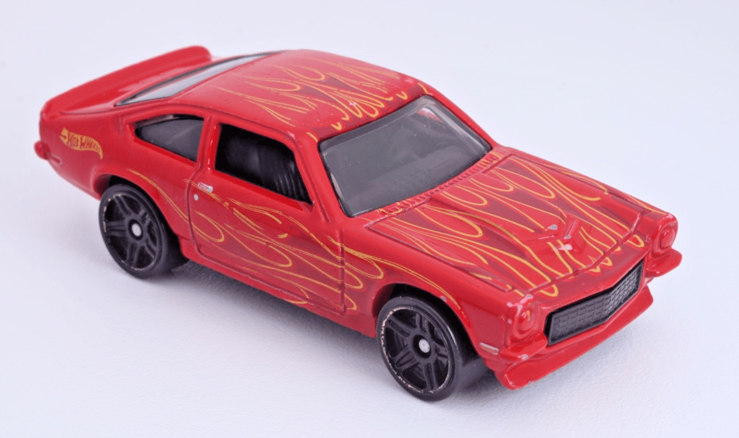 Hot Wheels ~ 1972 CUSTOM V8 CHEVY VEGA~ Red Flames 1:64 Diecast