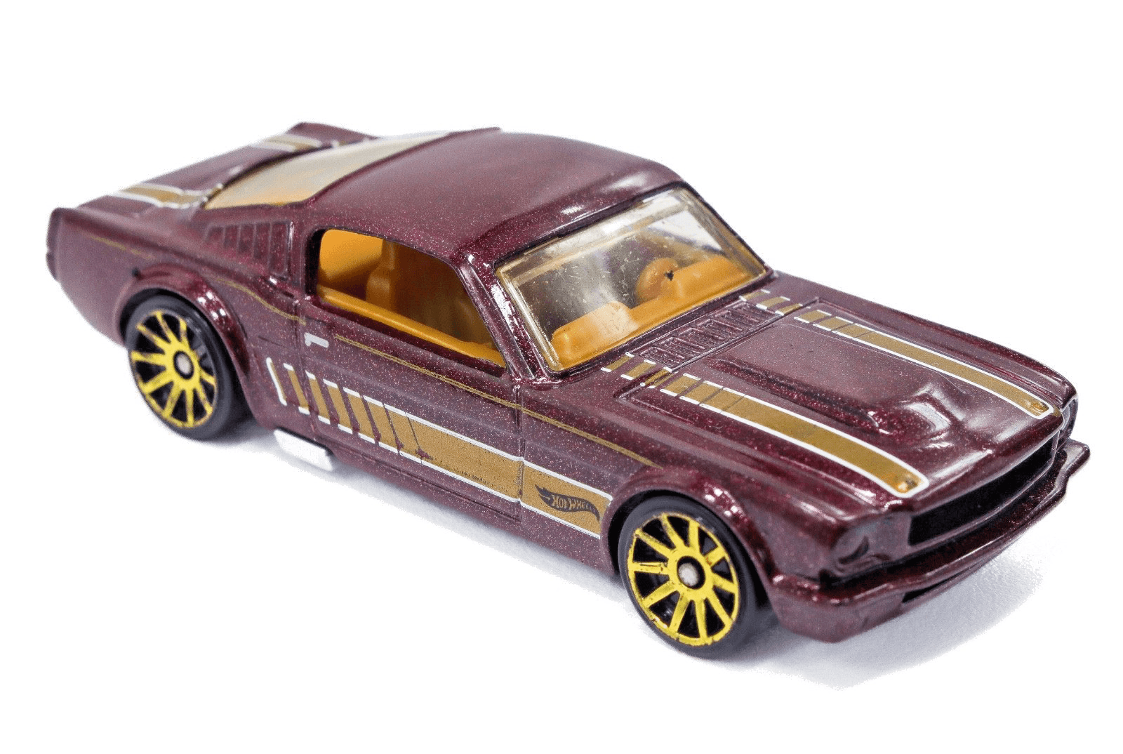 Hot Wheels ~ 1965 MUSTANG 2+2 FASTBACK ~ Burgundy Gold Rims 1/64