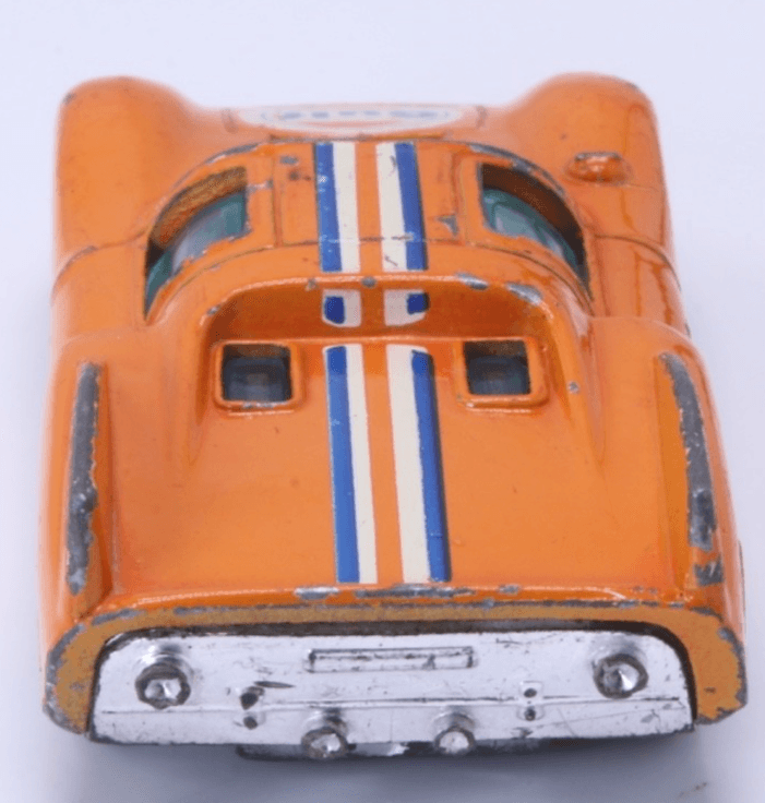 VINTAGE 1970s Yat Ming ~ PORSCHE 910 #1020 ~ Gulf Orange 1:64 Diecast Car HK - Thumbnail 7