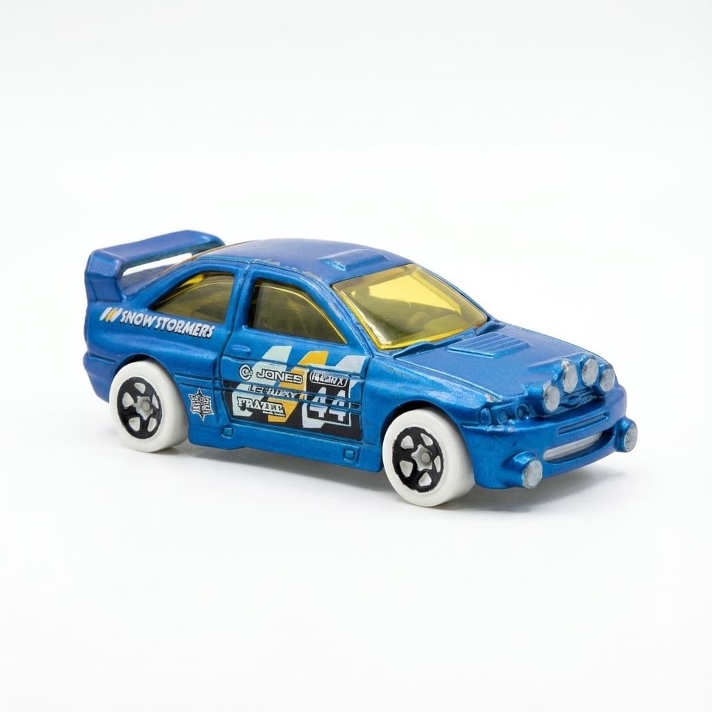 2017 Hot Wheels FORD ESCORT RALLY ~ Snow Stormers ~ Blue ~ Diecast 1/64 - Thumbnail 2