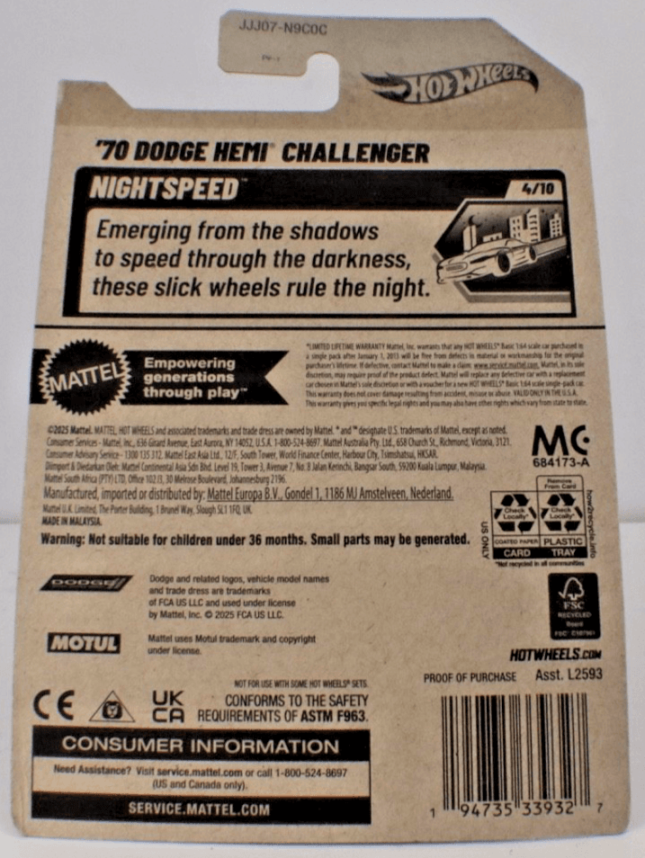 HW 2026 Case B Mainline ~ '70 DODGE HEMI CHALLENGER ~ Nightspeed (4/10) ~36/250 - Thumbnail 2