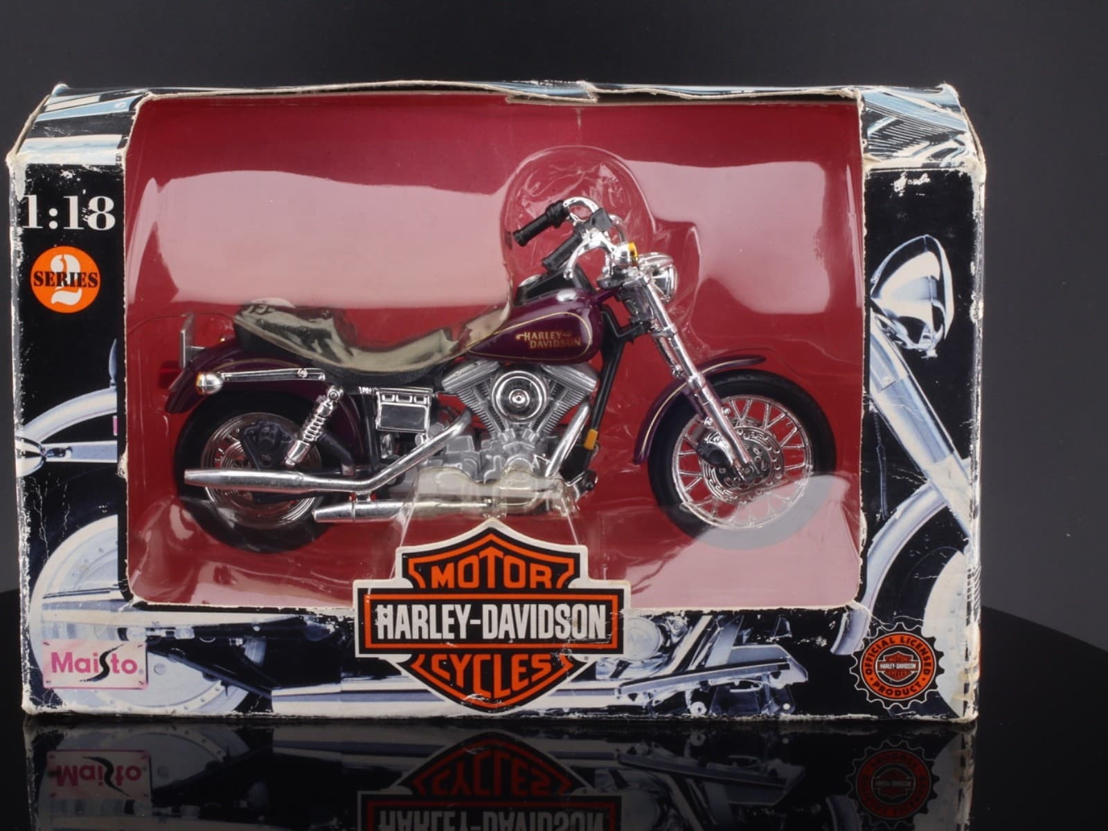 Maisto ~ HARLEY-DAVIDSON 1997 FXDL DYNA LOW RIDER ~ 1/18 Purple Diecast - Thumbnail 3