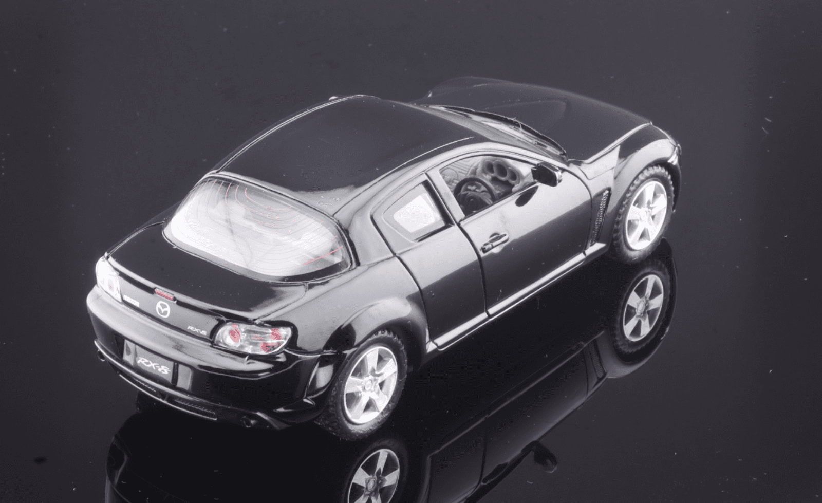 Kinsmart ~ MAZDA RX-8 (5071D) ~ "Pull-Back" Black 1/36 Scale Diecast Toy Car - Thumbnail 5