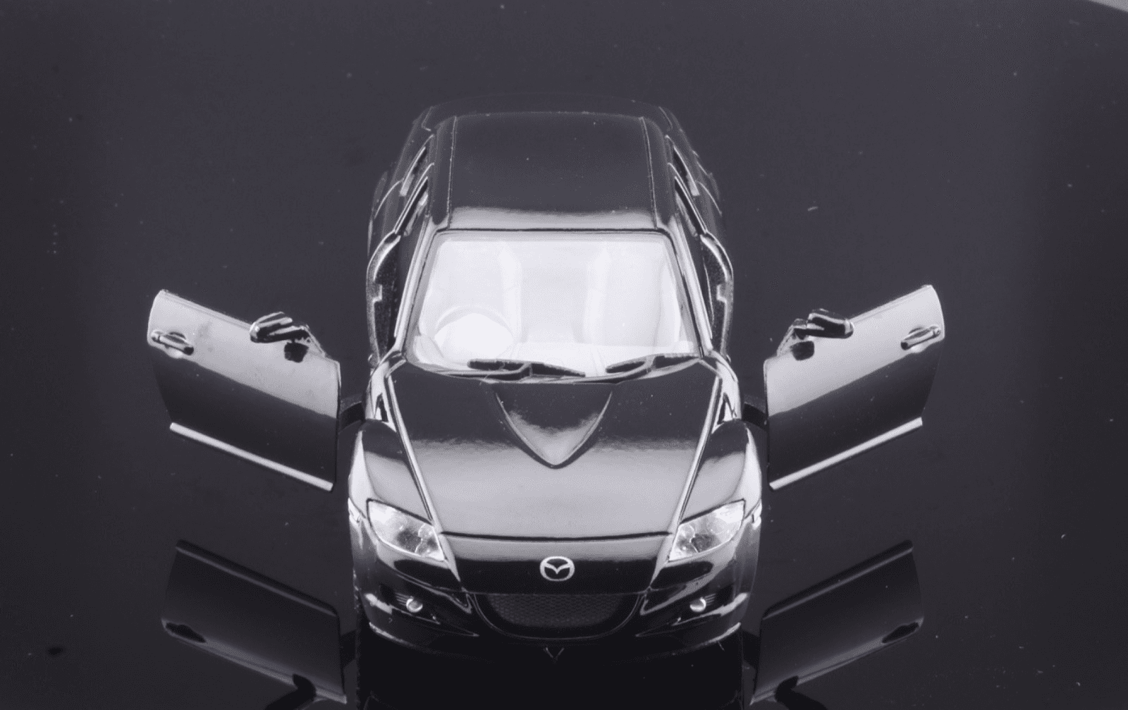 Kinsmart ~ MAZDA RX-8 (5071D) ~ "Pull-Back" Black 1/36 Scale Diecast Toy Car - Thumbnail 6