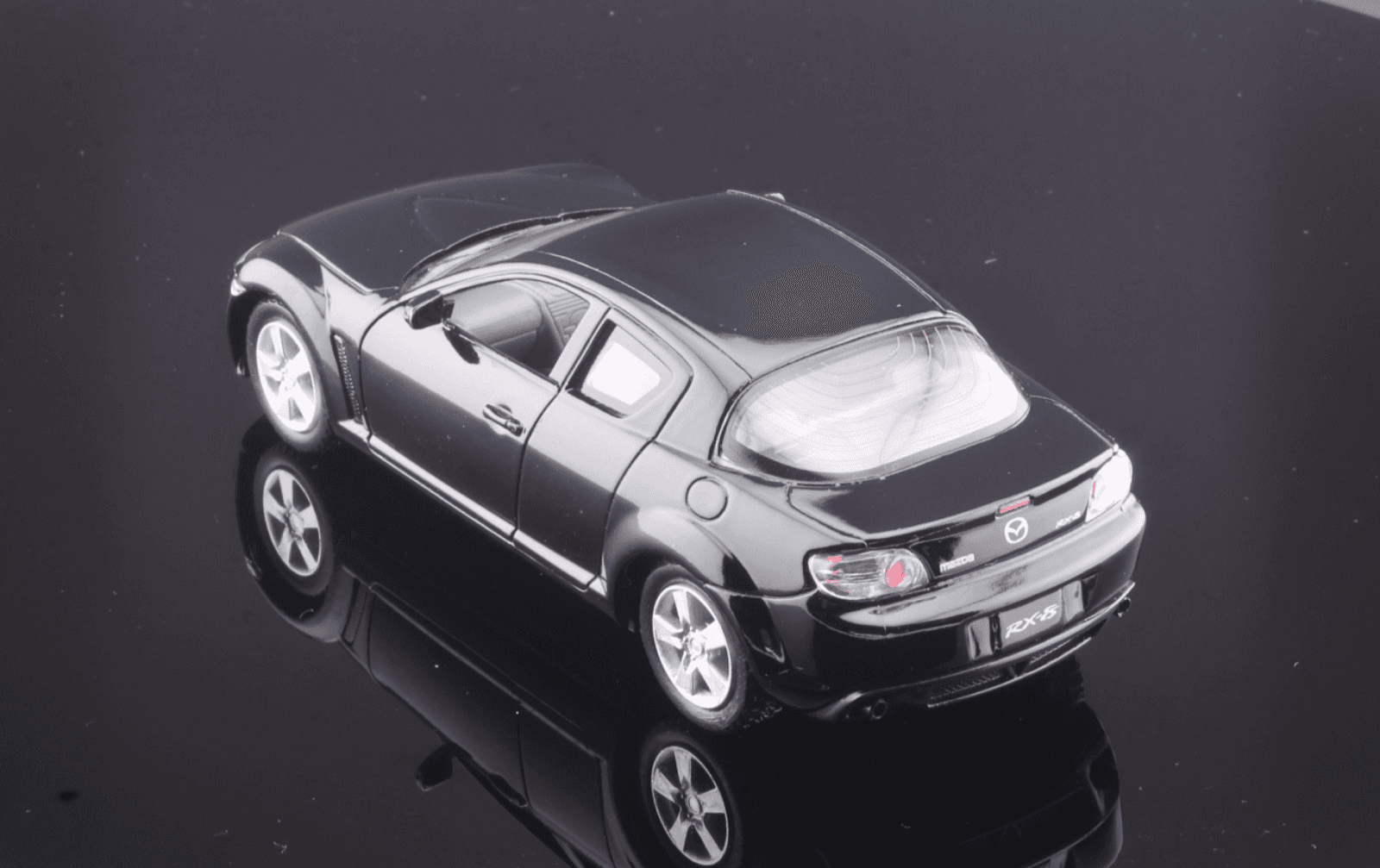 Kinsmart ~ MAZDA RX-8 (5071D) ~ "Pull-Back" Black 1/36 Scale Diecast Toy Car - Thumbnail 4