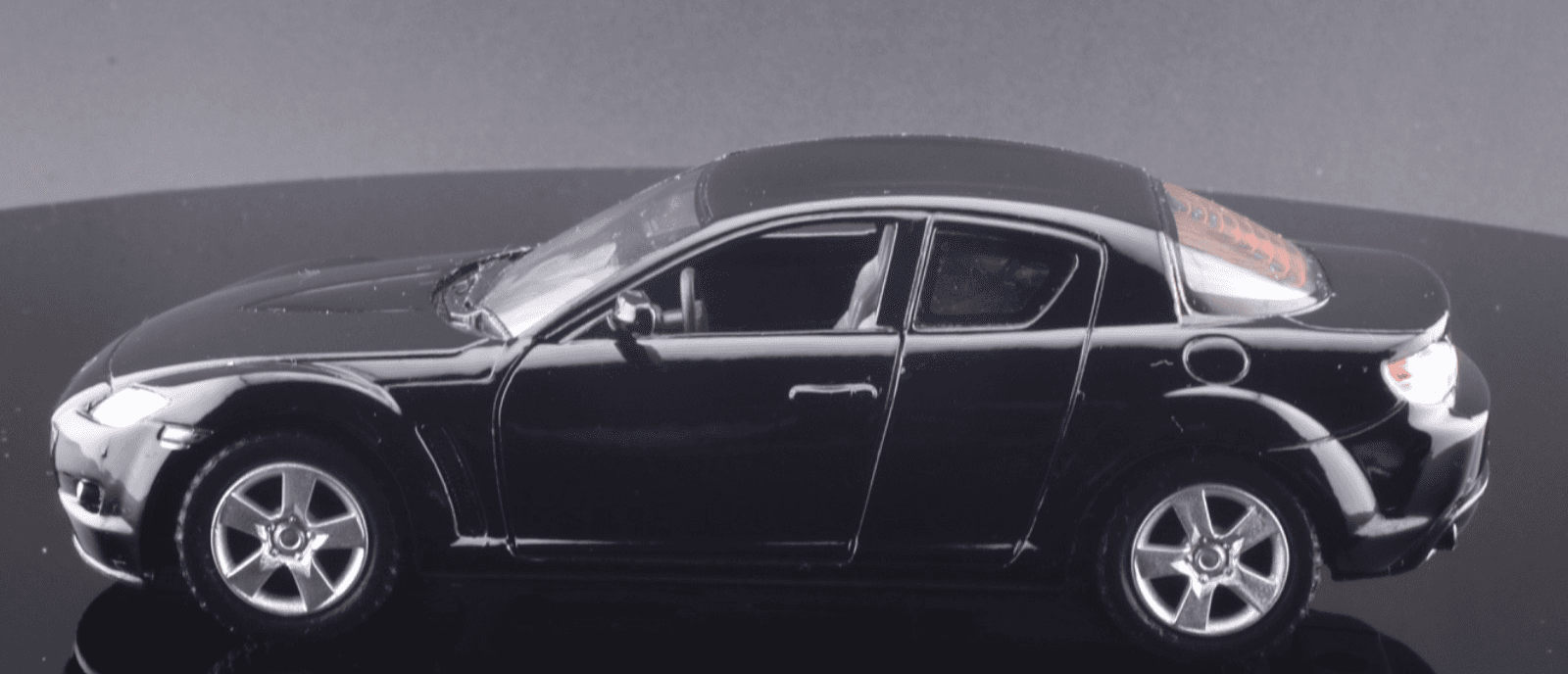 Kinsmart ~ MAZDA RX-8 (5071D) ~ "Pull-Back" Black 1/36 Scale Diecast Toy Car - Thumbnail 15