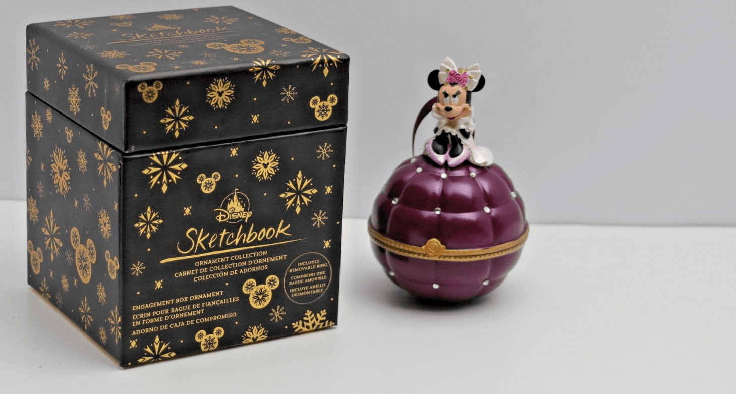 Disney Parks Sketchbook Minnie Mouse Ring Box Ornament