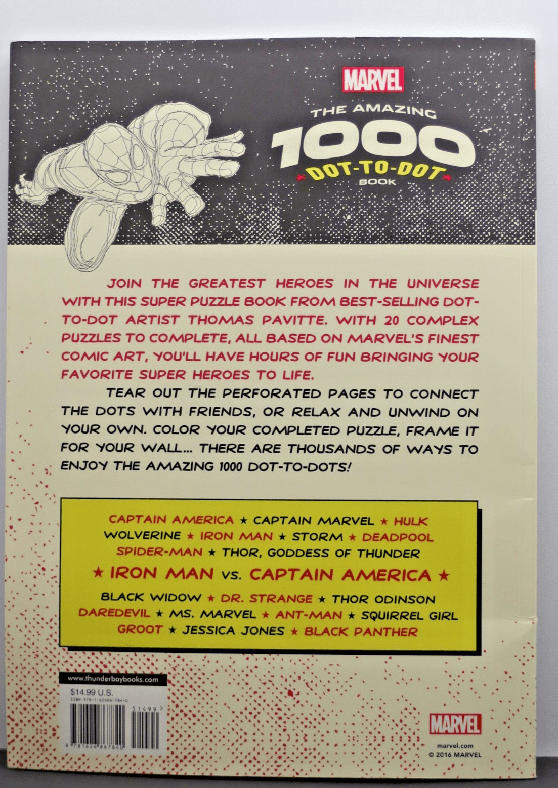 2016 Marvel: The Amazing 1000 Dot-to-Dot Book ~ Thomas Pavitte 20 Characters - Thumbnail 3