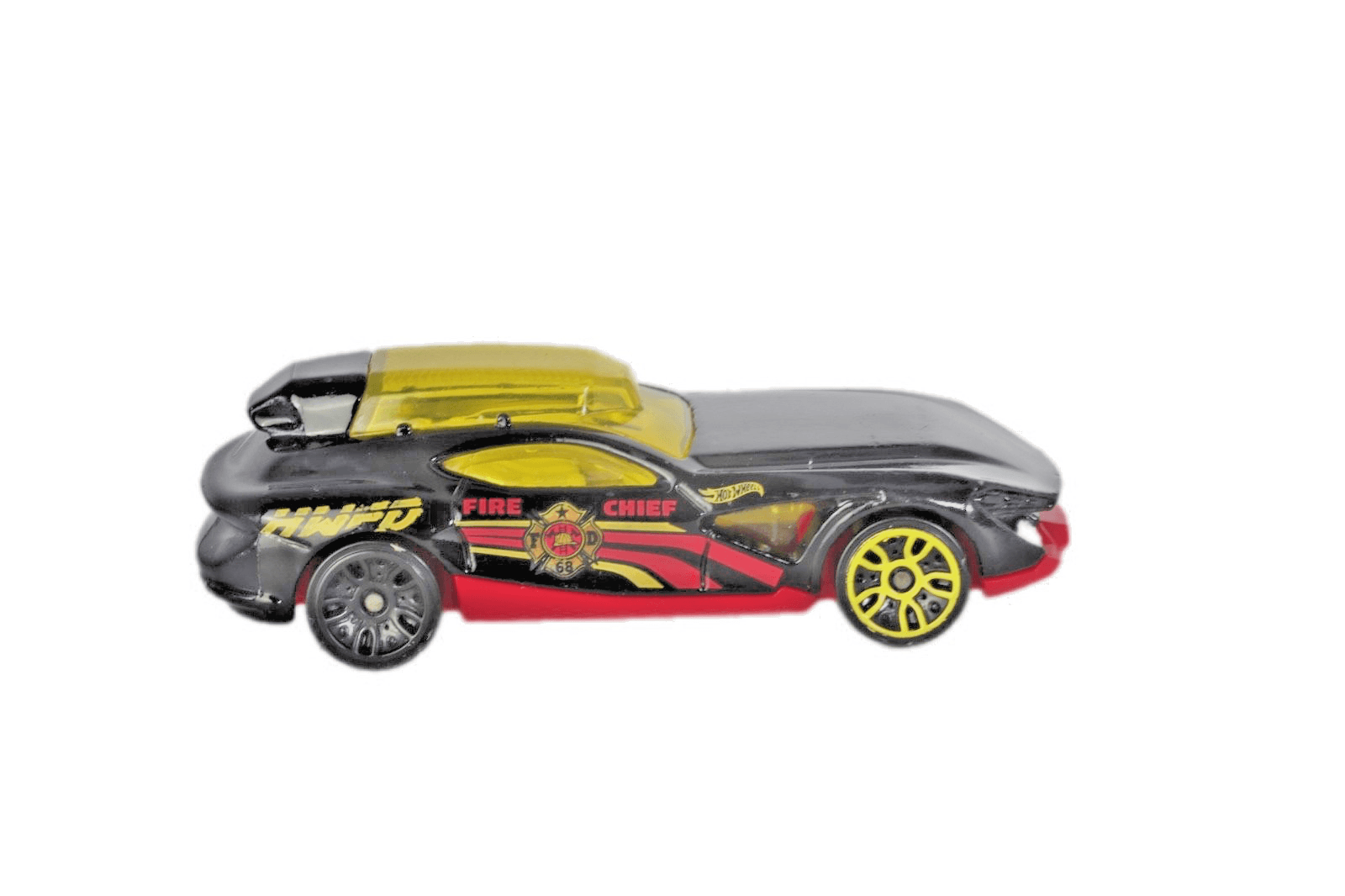 2017 Hot Wheels ~ MASTER FIRE CHIEF ~ Black Yellow 1:64 Diecast Car - Thumbnail 2