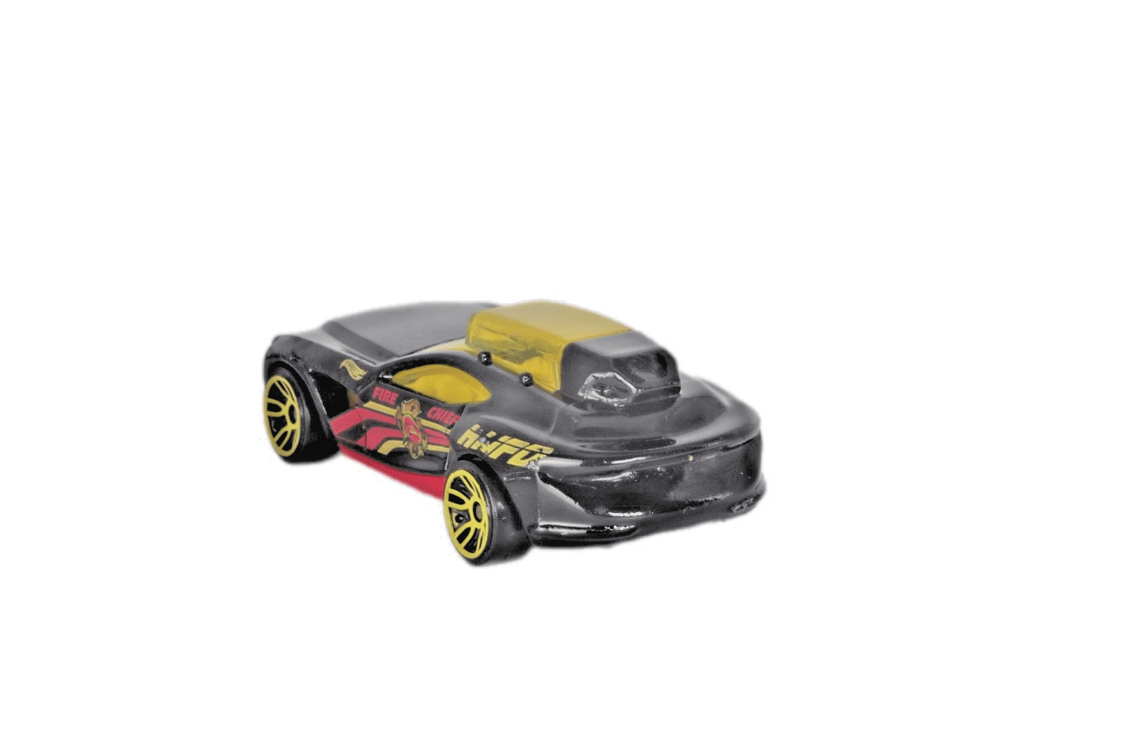 2017 Hot Wheels ~ MASTER FIRE CHIEF ~ Black Yellow 1:64 Diecast Car - Thumbnail 3