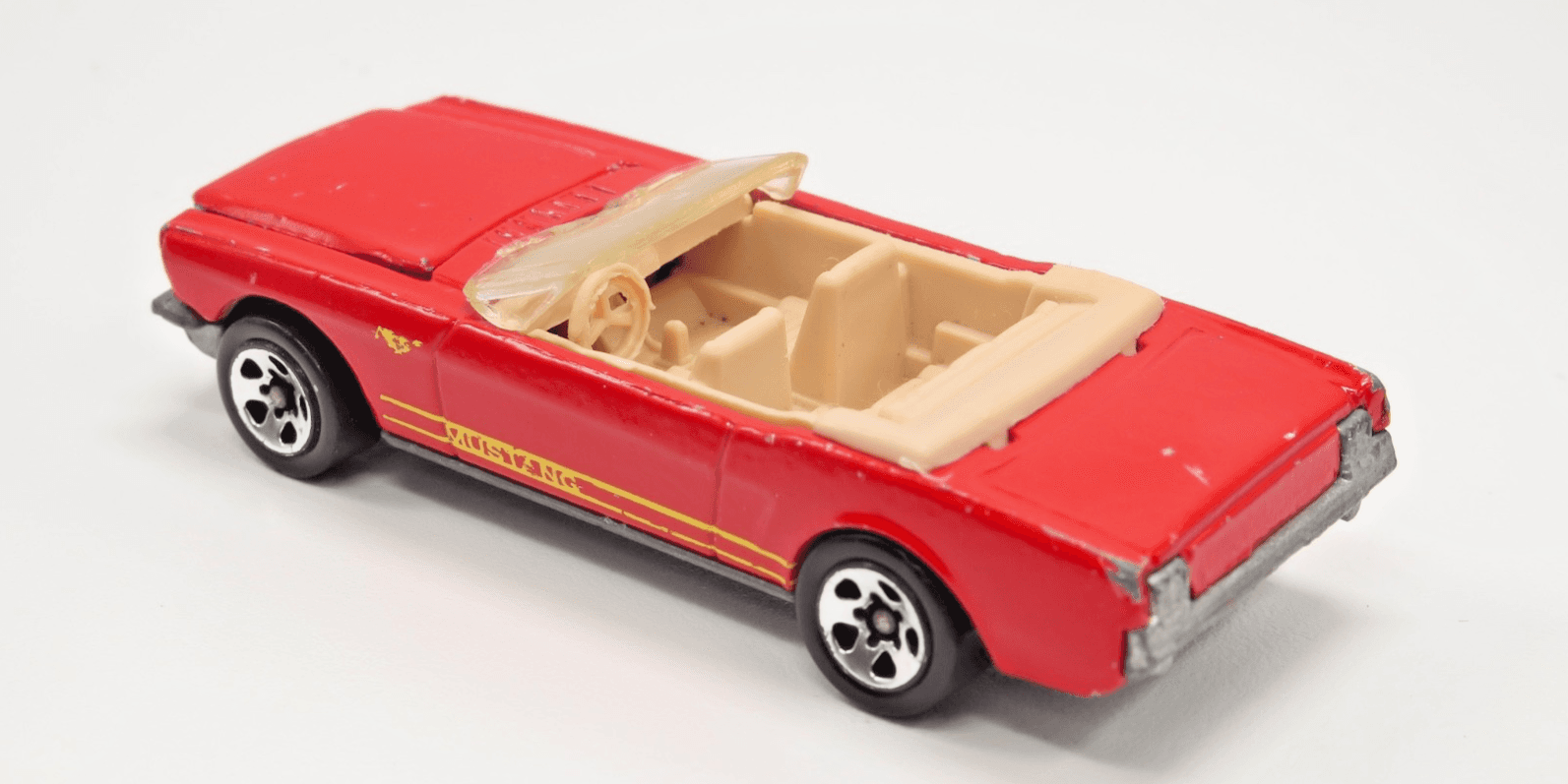 VINTAGE...Hot Wheels ~ 1965 FORD MUSTANG CONVERTIBLE ~ Red 1/64 Diecast - Thumbnail 6