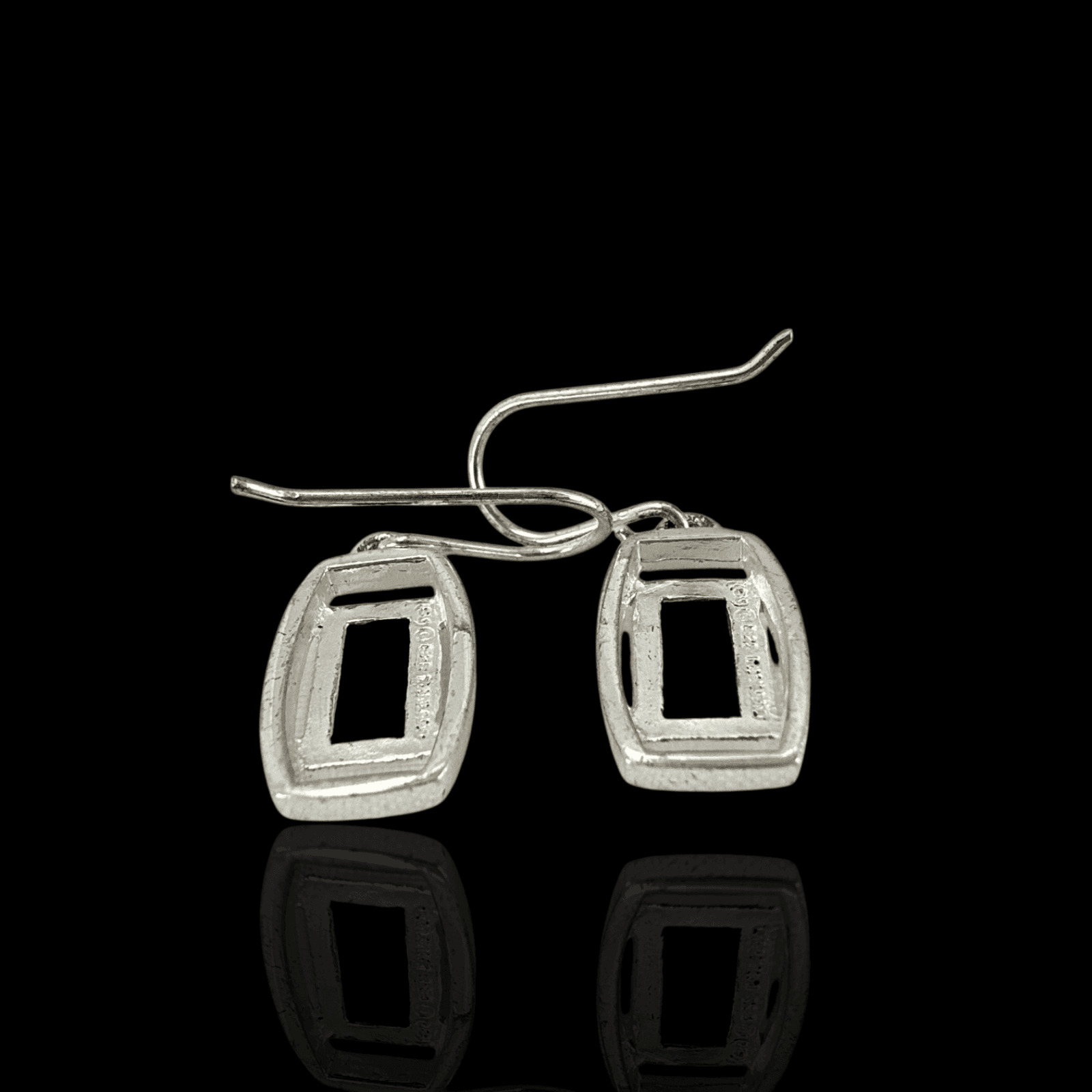 STERLING SILVER INLAID BLACK ONYX EARRINGS - Thumbnail 2