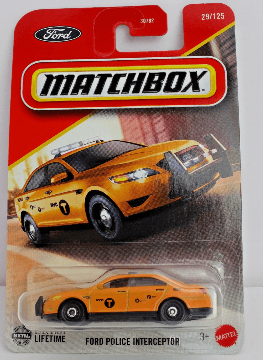 Matchbox 2025 ~ FORD POLICE INTETRCEPTOR ~ #29/125 ~ NYC Taxi Yellow