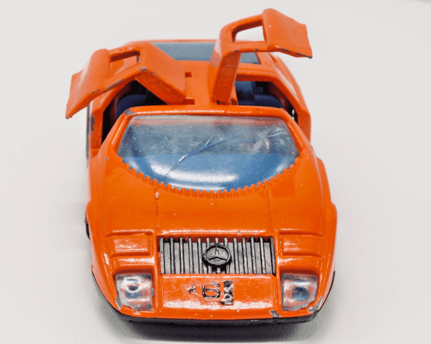 Shinsei ~ 1970 MERCEDES BENZ C111 388 ~ 1/53 Diecast Orange Whizzwheels - Thumbnail 12