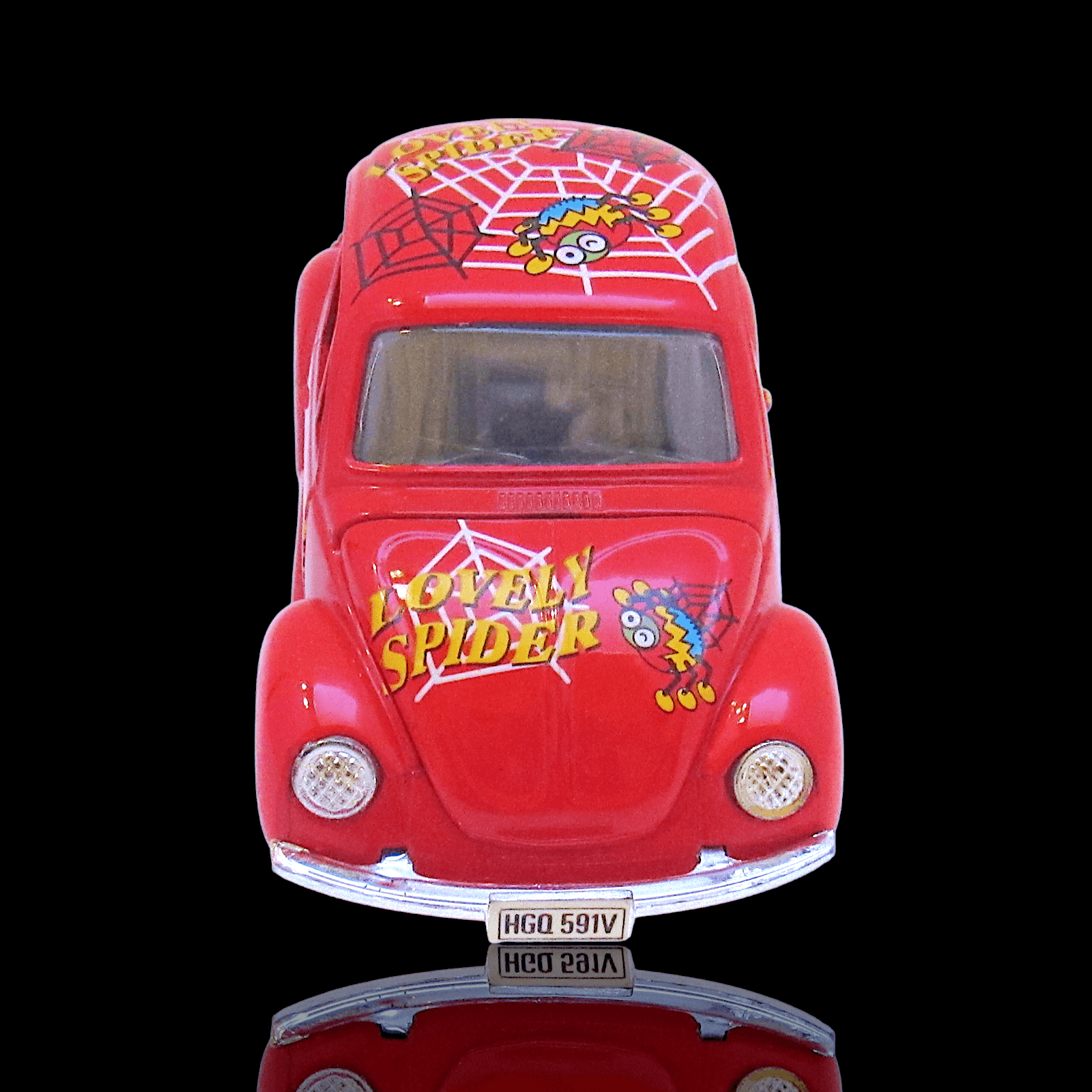 VW Beetle "LOVELY SPIDER" ~ Red ~ Diecast 1:32 ~ Pull Back Car ~ Toy - Thumbnail 5