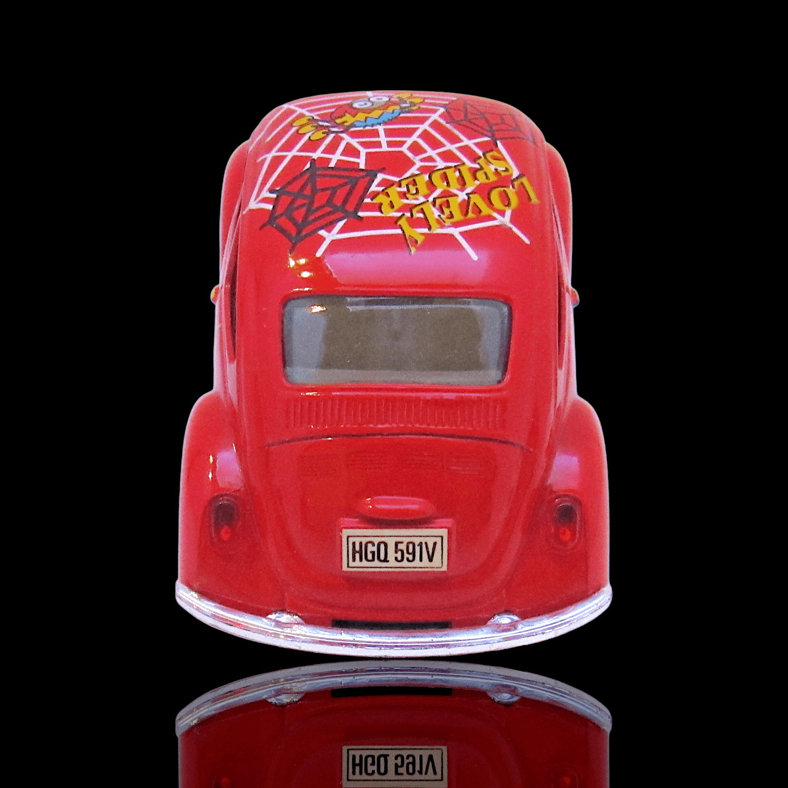 VW Beetle "LOVELY SPIDER" ~ Red ~ Diecast 1:32 ~ Pull Back Car ~ Toy - Thumbnail 6