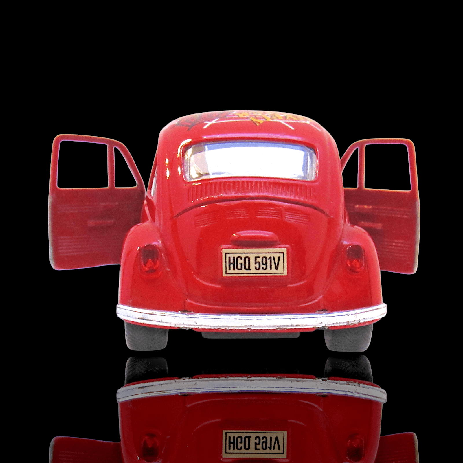 VW Beetle "LOVELY SPIDER" ~ Red ~ Diecast 1:32 ~ Pull Back Car ~ Toy - Thumbnail 7