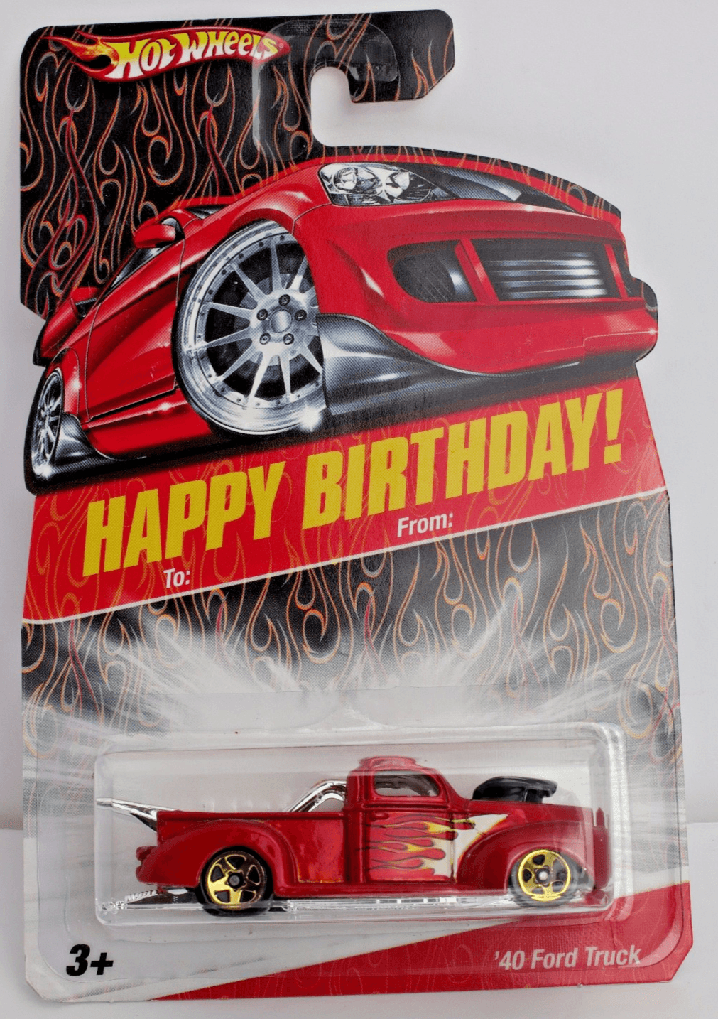 2008 Hot Wheels ~ Happy Birthday 1940 FORD TRUCK ~ Red Gold 5 SP ~ Diecast