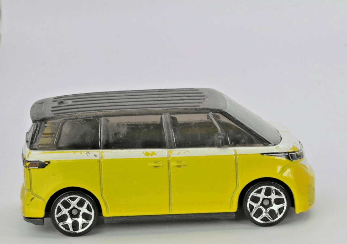 2023 Hot Wheels ~ VOLKSWAGEN ID. BUZZ ~ Yellow ~ Green Speed 173/250 Diecast