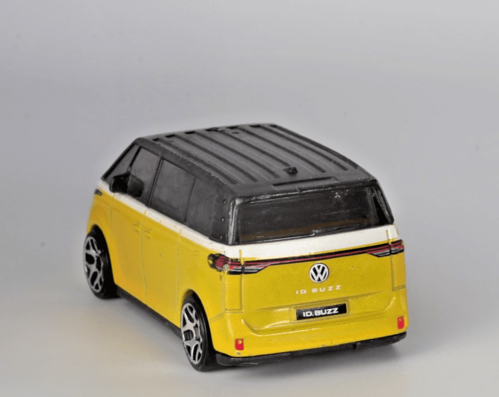 2023 Hot Wheels ~ VOLKSWAGEN ID. BUZZ ~ Yellow ~ Green Speed 173/250 Diecast - Thumbnail 4