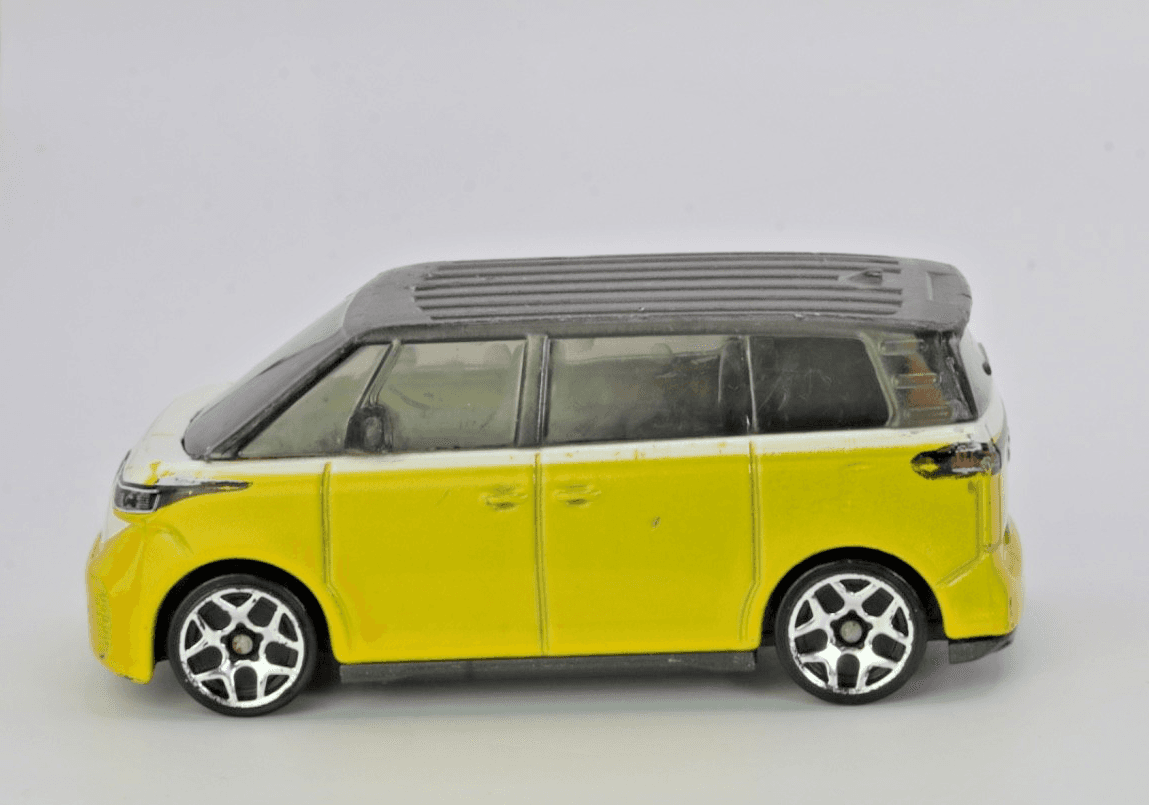 2023 Hot Wheels ~ VOLKSWAGEN ID. BUZZ ~ Yellow ~ Green Speed 173/250 Diecast - Thumbnail 2