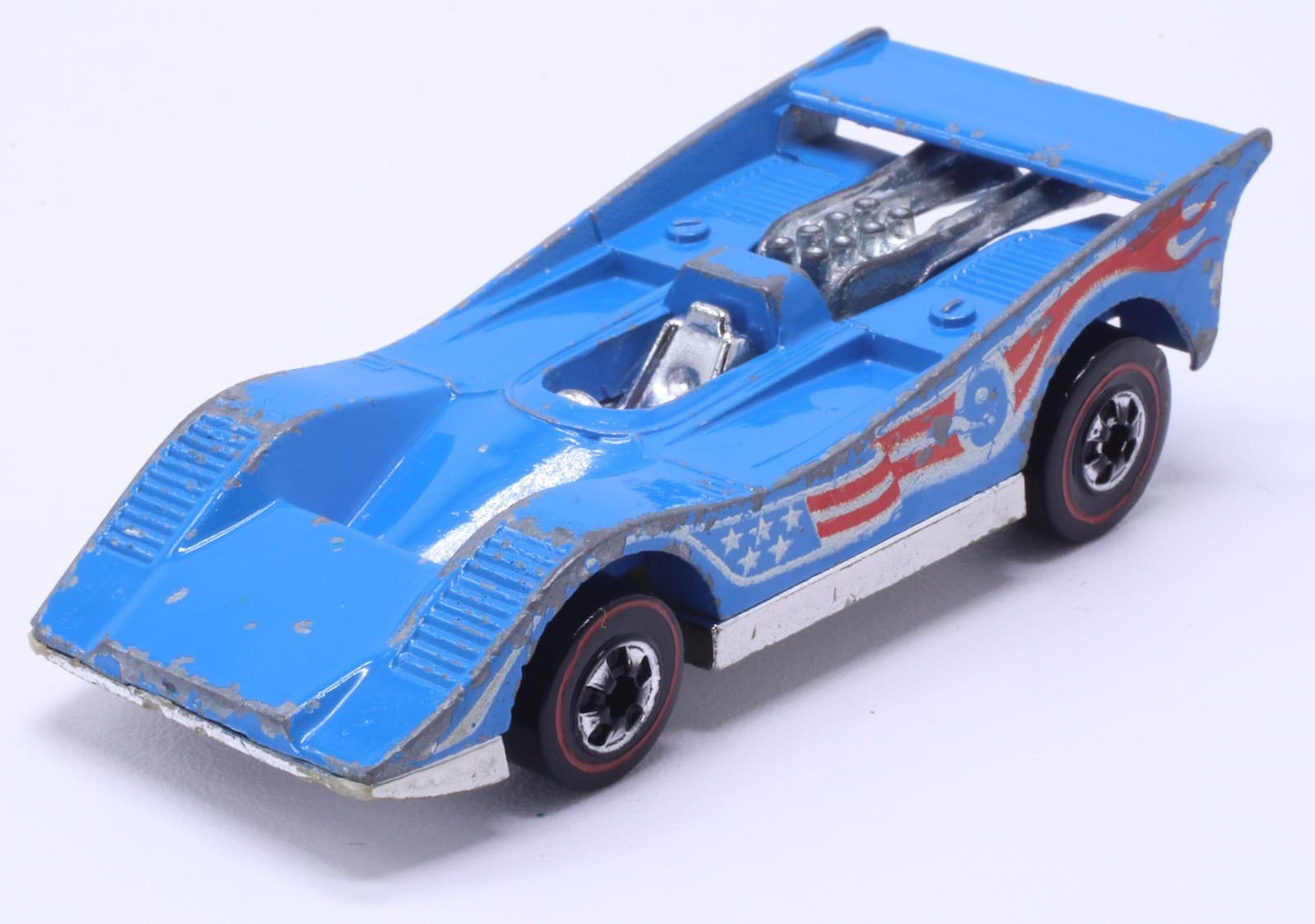 VINTAGE 1973 Hot Wheels Redline ~ AMERICAN VICTORY #9 ~ Blue Race Car Hong Kong - Thumbnail 2