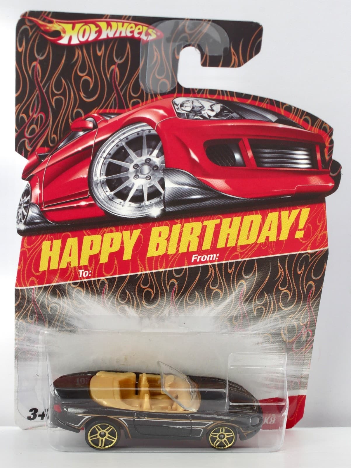 2008 Hot Wheels ~ Happy Birthday ~ JAGUAR XK8 ~ Black Gold Wheels 1:64 Diecast