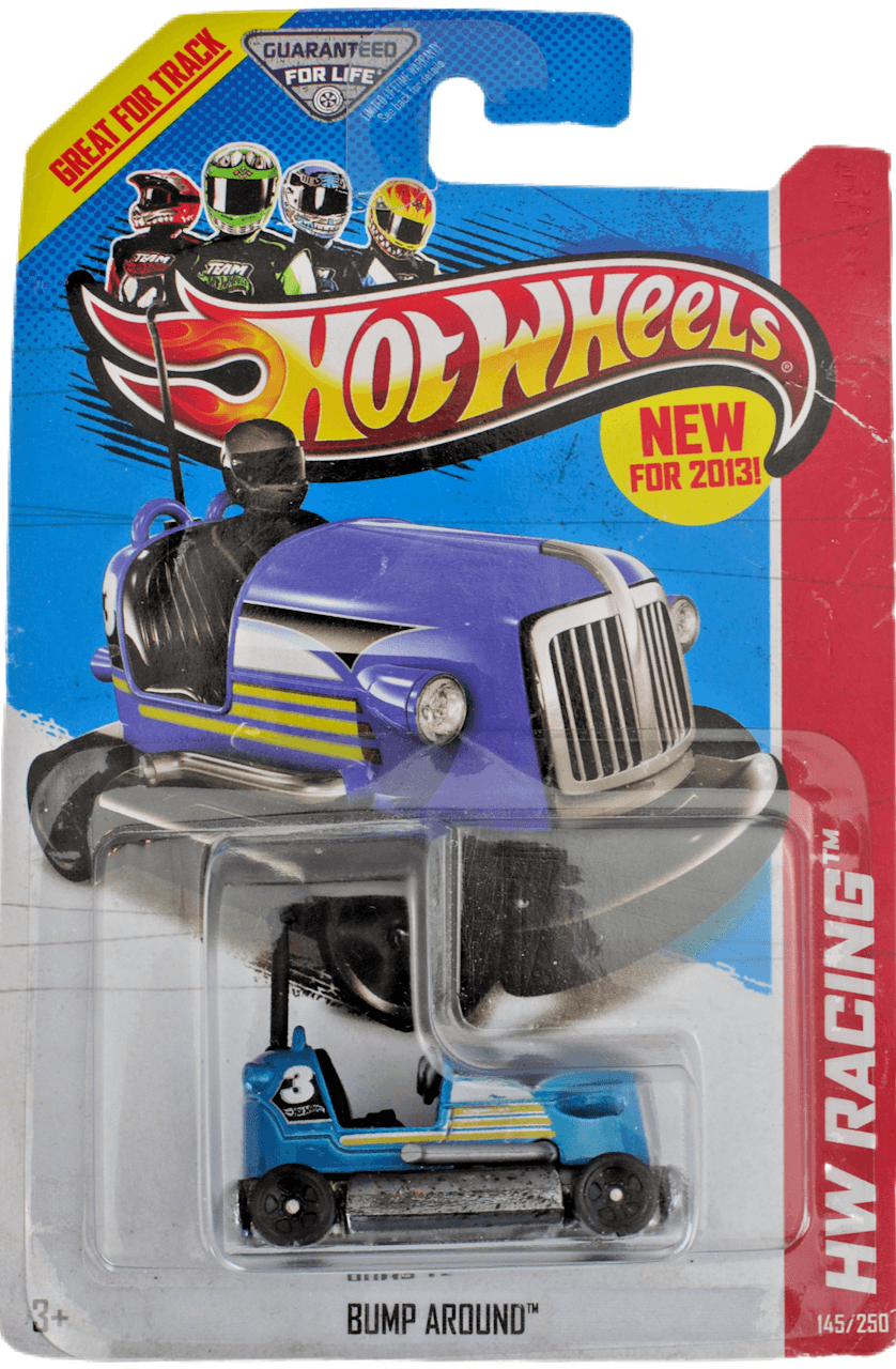 2013 Hot Wheels BUMP AROUND ~ HW Racing #145/250 ~ Blue ~ 1:64 Diecast
