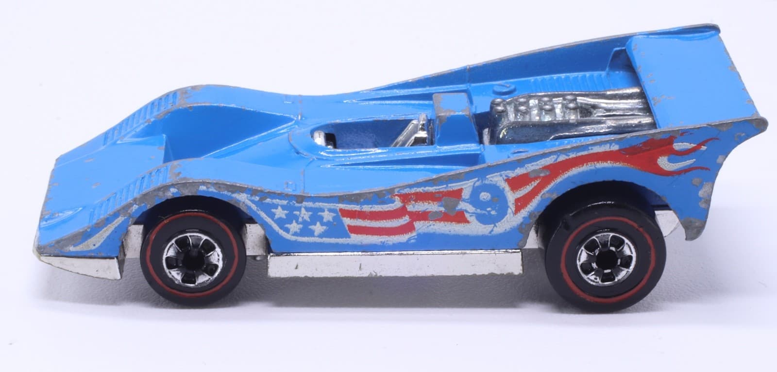 VINTAGE 1973 Hot Wheels Redline ~ AMERICAN VICTORY #9 ~ Blue Race Car Hong Kong - Thumbnail 4