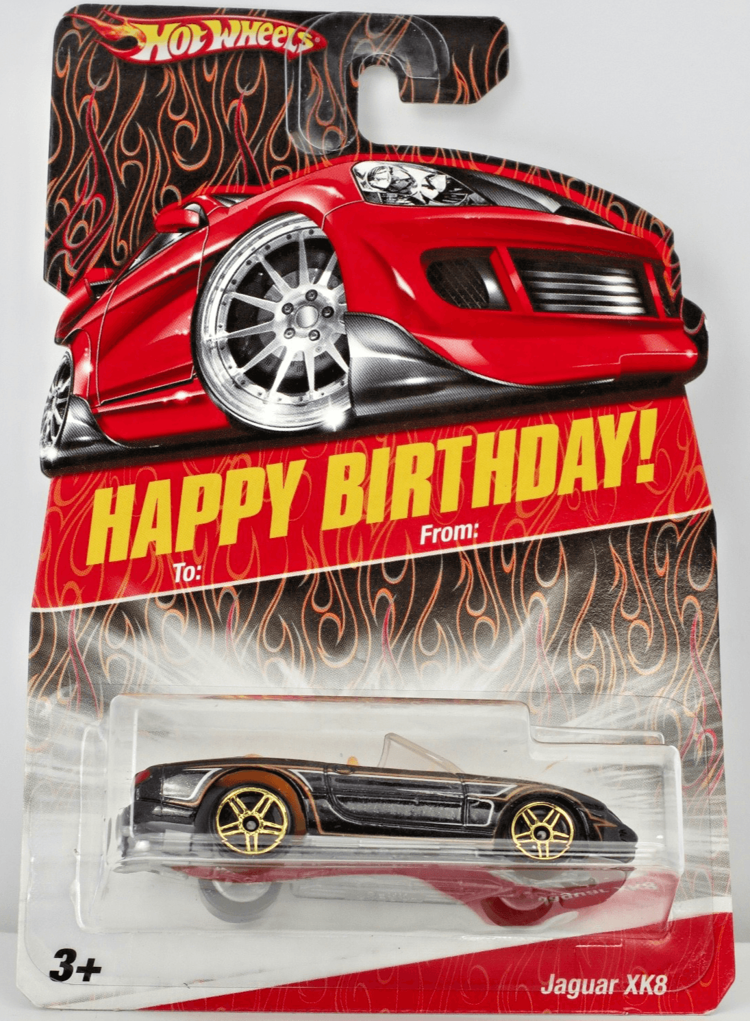 2008 Hot Wheels ~ Happy Birthday ~ JAGUAR XK8 ~ Black Gold Wheels 1:64 Diecast - Thumbnail 2