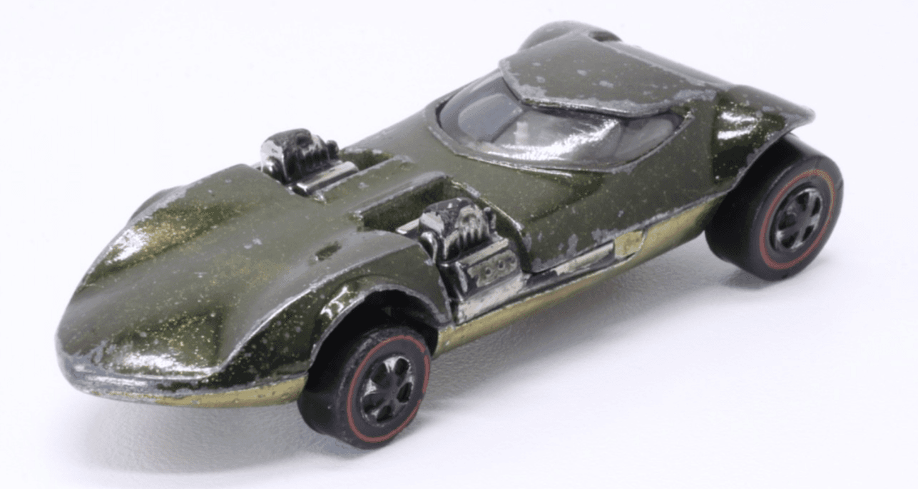VINTAGE Hot Wheels Redline ~ 1968 TWIN MILL ~ Olive Green Diecast Car - Thumbnail 2