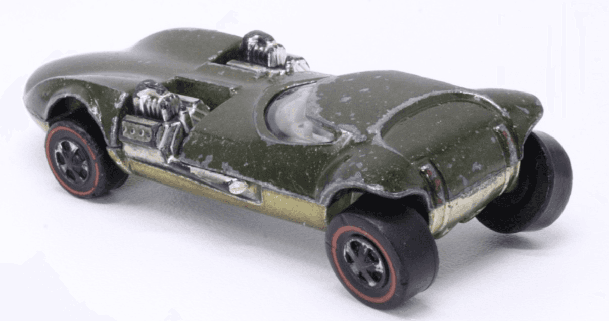 VINTAGE Hot Wheels Redline ~ 1968 TWIN MILL ~ Olive Green Diecast Car - Thumbnail 6