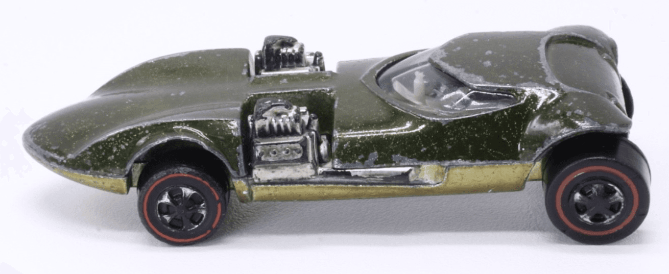 VINTAGE Hot Wheels Redline ~ 1968 TWIN MILL ~ Olive Green Diecast Car - Thumbnail 11