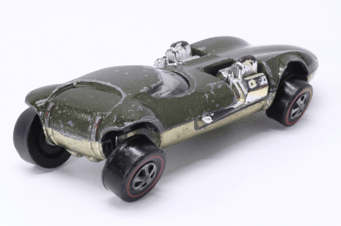 VINTAGE Hot Wheels Redline ~ 1968 TWIN MILL ~ Olive Green Diecast Car - Thumbnail 5