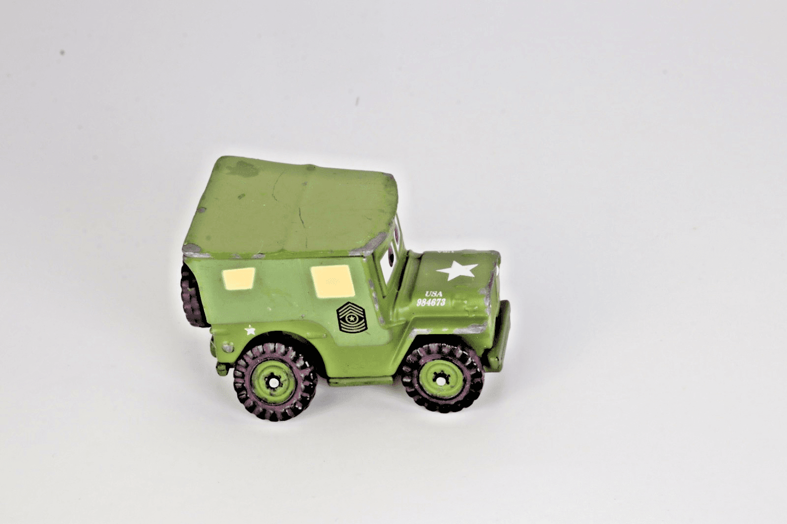Disney Pixar Cars ~ SARGE ~ Army Green Jeep ~ 1:55 Diecast