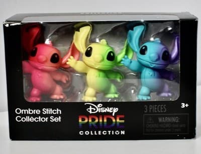 New Disney Stitch Pride Collection 3 Piece Ombre Stitch Figure Collector Set - Thumbnail 5