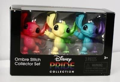 New Disney Stitch Pride Collection 3 Piece Ombre Stitch Figure Collector Set