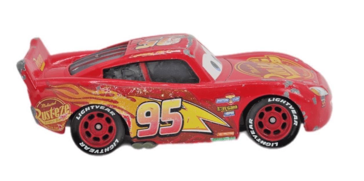 Disney Pixar Cars ~ LIGHTNING MCQUEEN #95 RUST-EZE ~ Red 1:55 Diecast - Thumbnail 3