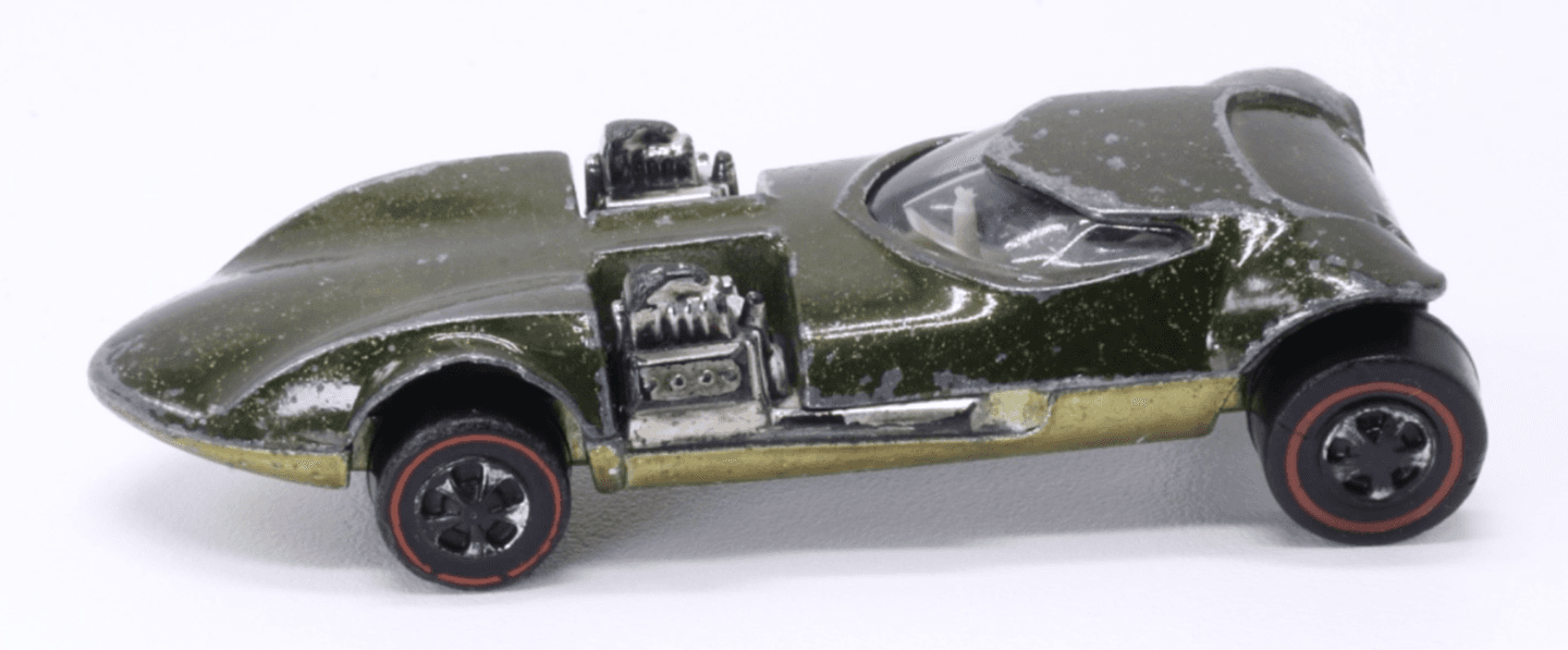 VINTAGE Hot Wheels Redline ~ 1968 TWIN MILL ~ Olive Green Diecast Car - Thumbnail 4