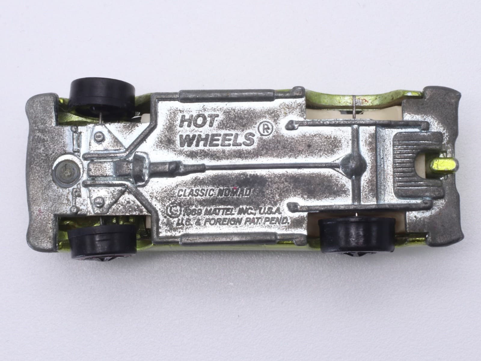 VINTAGE 1969 Hot Wheels Redline ~ CLASSIC NOMAD ~ Metallic Lime Green Diecast - Thumbnail 12
