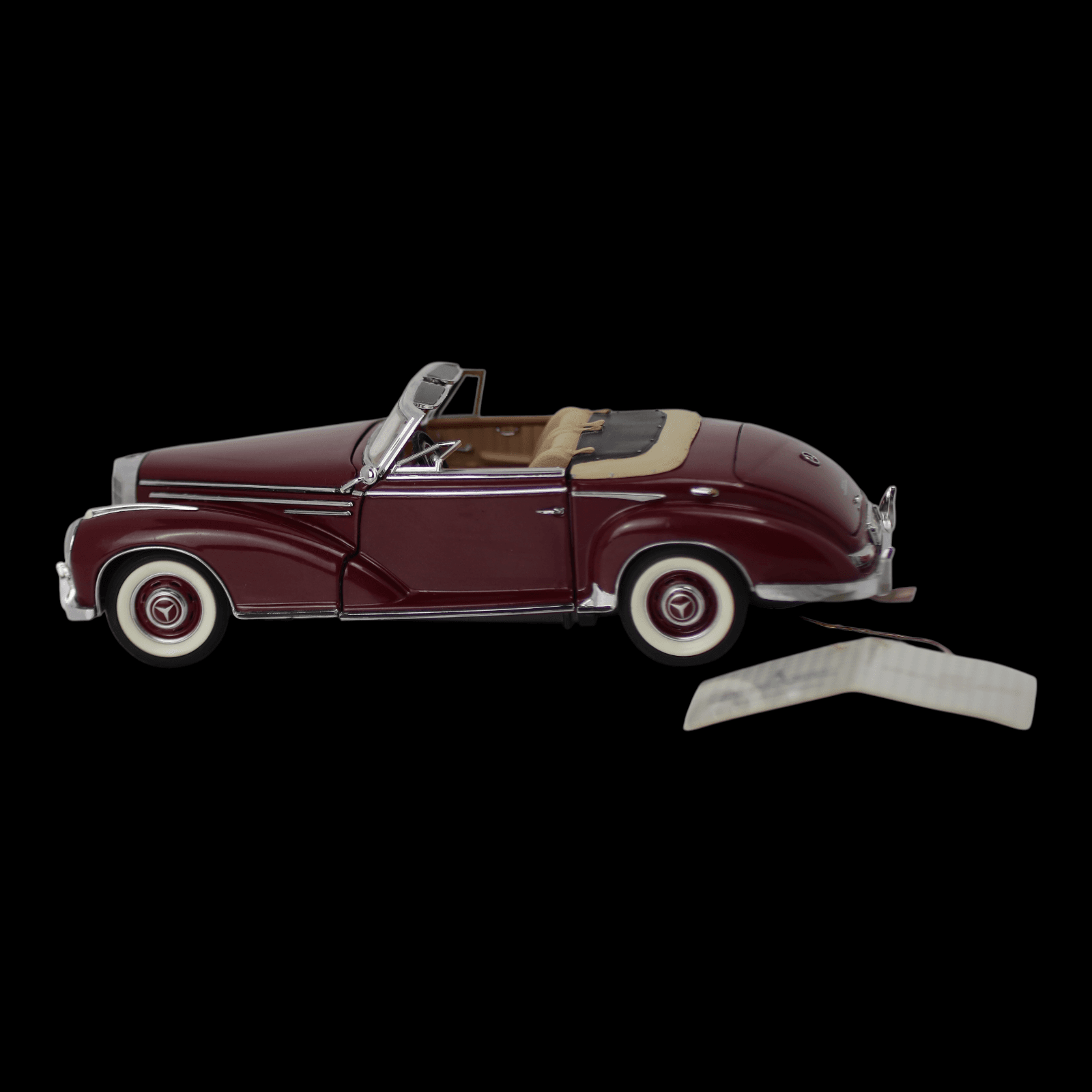 Franklin Mint 1957 Mercedes-Benz 300SC Cabriolet ~ 1:24 Diecast Car ~ Maroon - Thumbnail 9