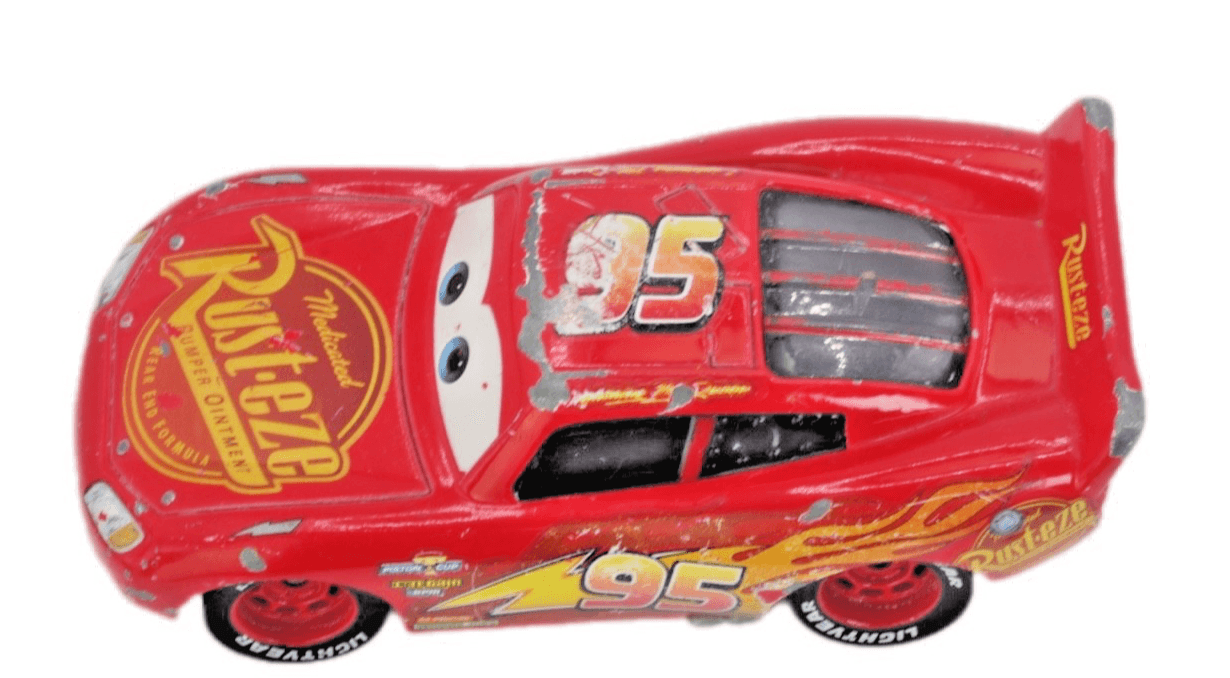Disney Pixar Cars ~ LIGHTNING MCQUEEN #95 RUST-EZE ~ Red 1:55 Diecast - Thumbnail 4