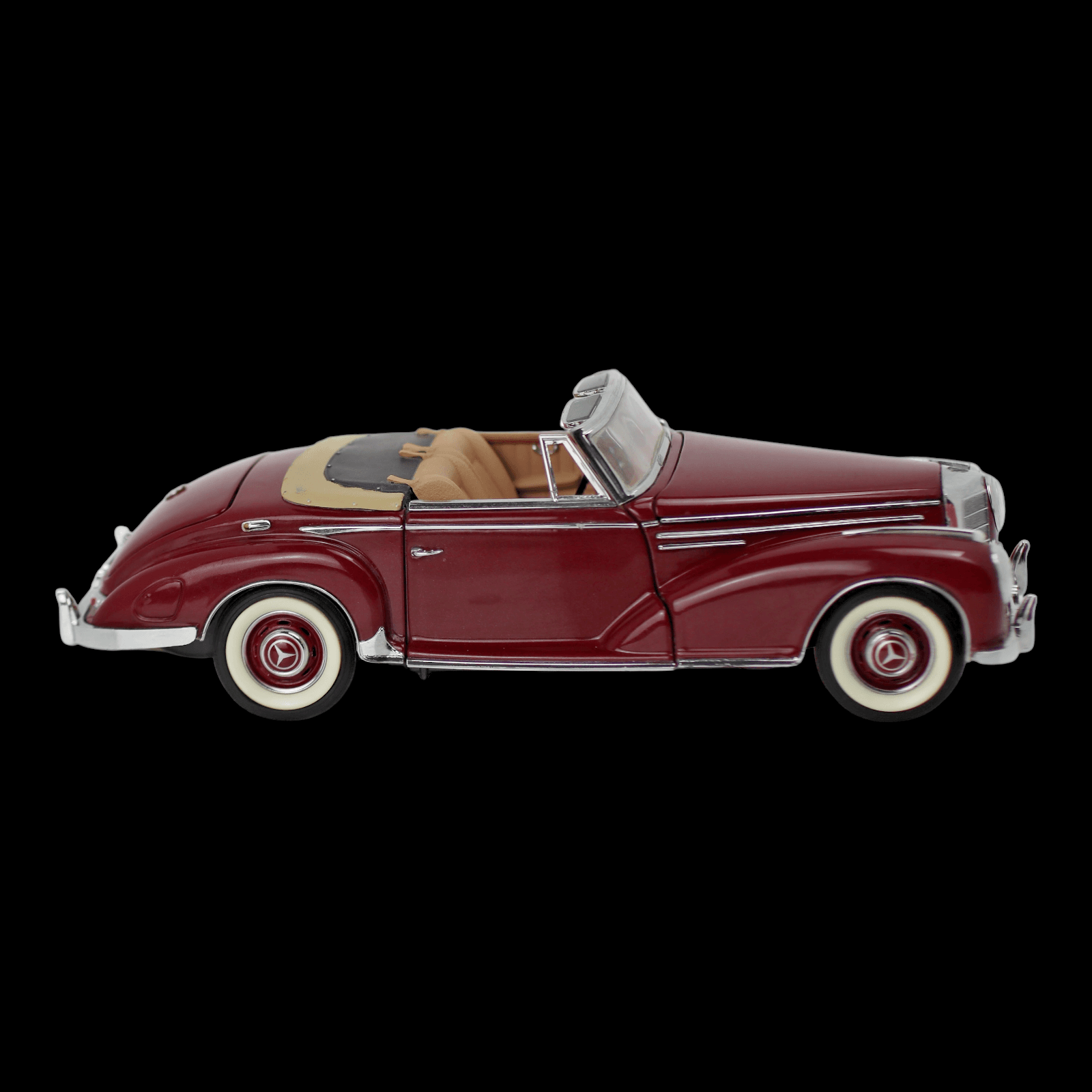 Franklin Mint 1957 Mercedes-Benz 300SC Cabriolet ~ 1:24 Diecast Car ~ Maroon