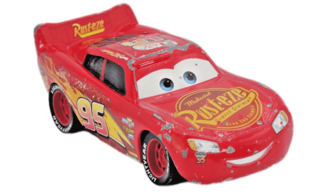 Disney Pixar Cars ~ LIGHTNING MCQUEEN #95 RUST-EZE ~ Red 1:55 Diecast